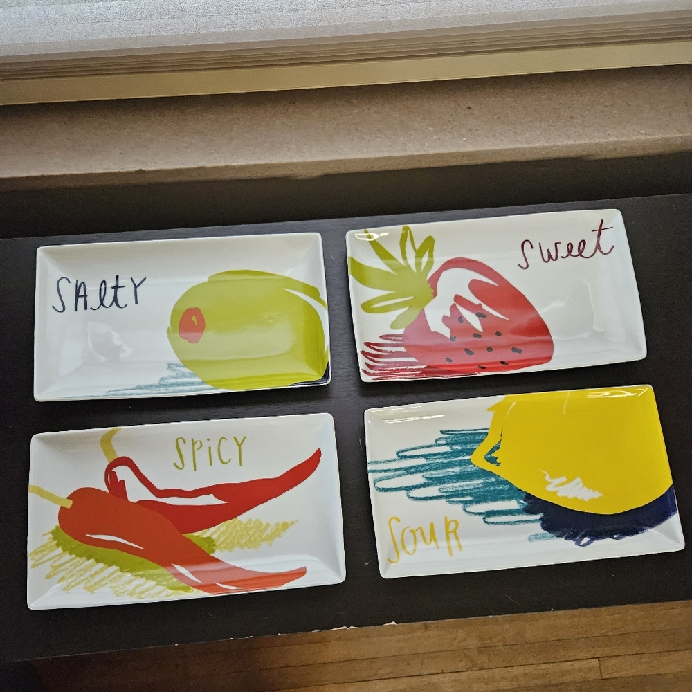 NWOT Set of 4 - Crate & Barrel Rectangular Plates